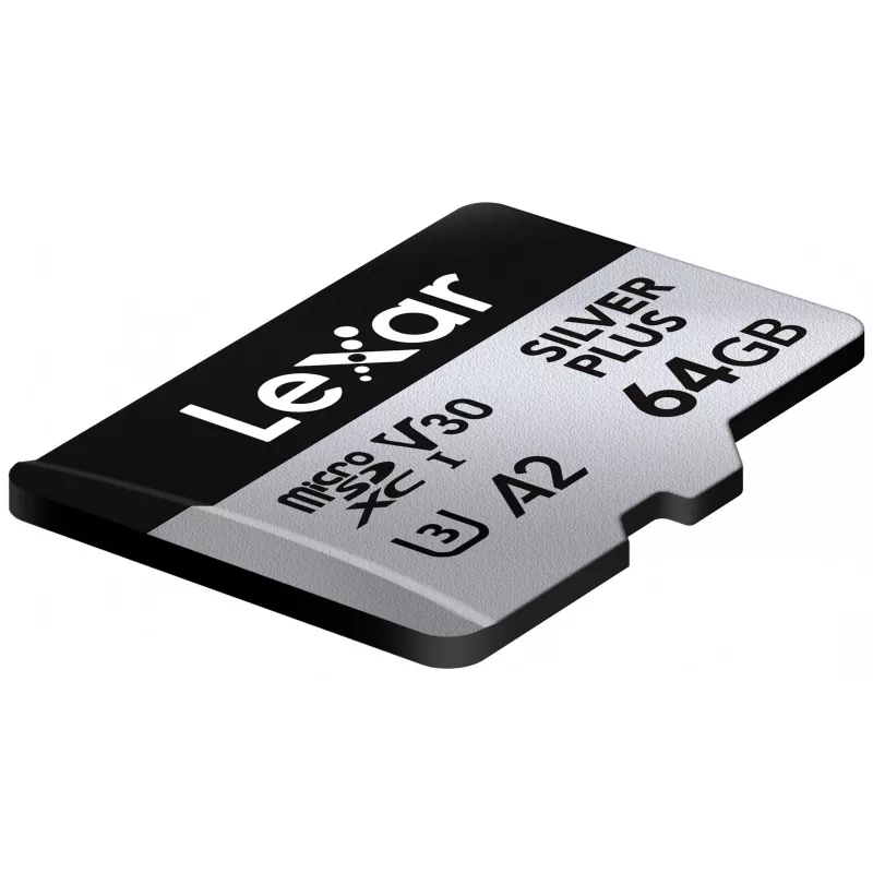 MicroSD kortelė Lexar 64GB UHS-I Class 3 Sidabrinė PLUS