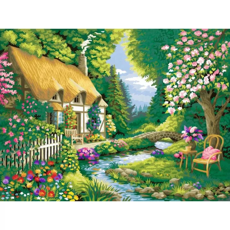 Ravensburger CreArt tapymo pagal skaičius rinkinys Landhaus am Fluss (Namelis prie upės)