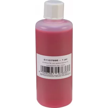 Štampavimo rašalas EUROLITE UV-aktyvus permatomas raudonas 100 ml, UV-reaktyvus permatomas raudonas rašalas antspaudams