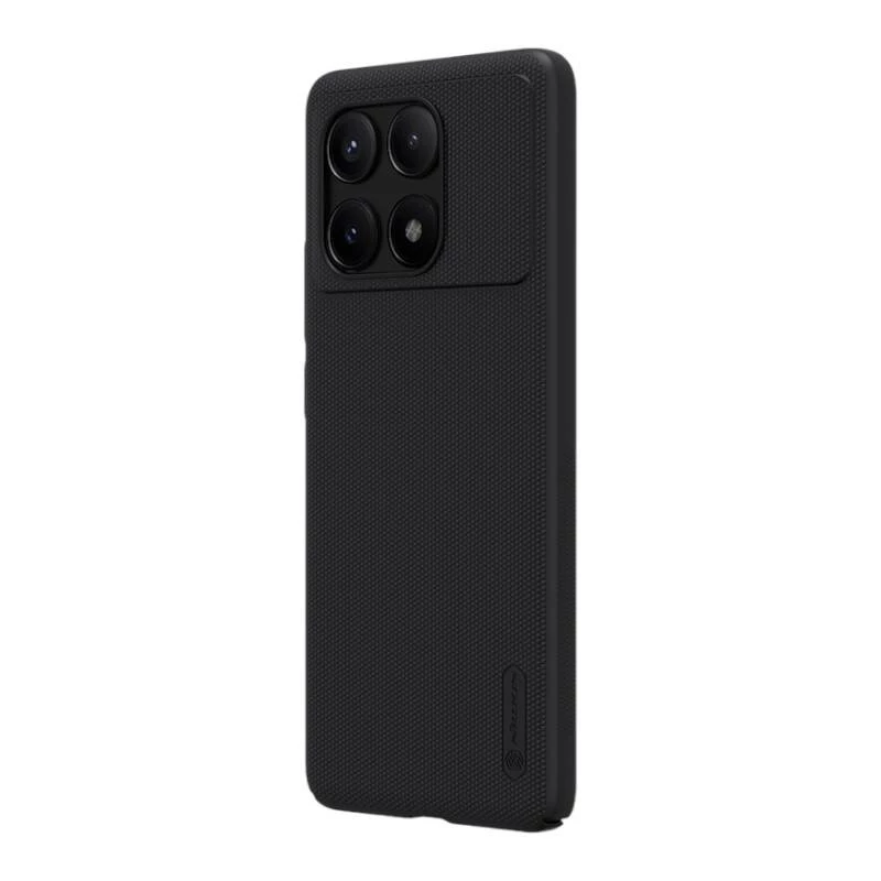 Apsauginis telefono dėklas Nillkin Super Frosted Shield Pro, skirtas Xiaomi Redmi K70E / Poco X6 Pro 5G — juodas, kietas, matinis, neslystantis