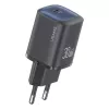 usams 30W GaN USB-C greitasis įkroviklis USA001446 — 30W USB-C PD nešiojamas sieninis įkroviklis, juodas