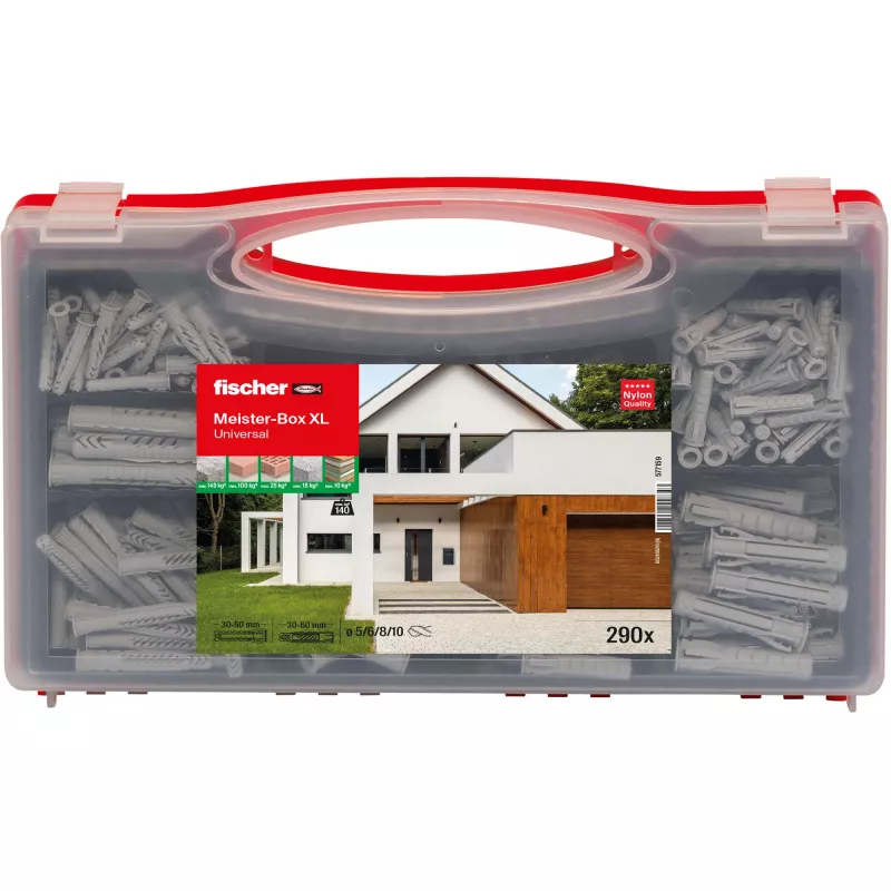 fischer 577159 Meister-Box XL sieninių kaiščių asortimento dėžutė 290 vnt. (577159)