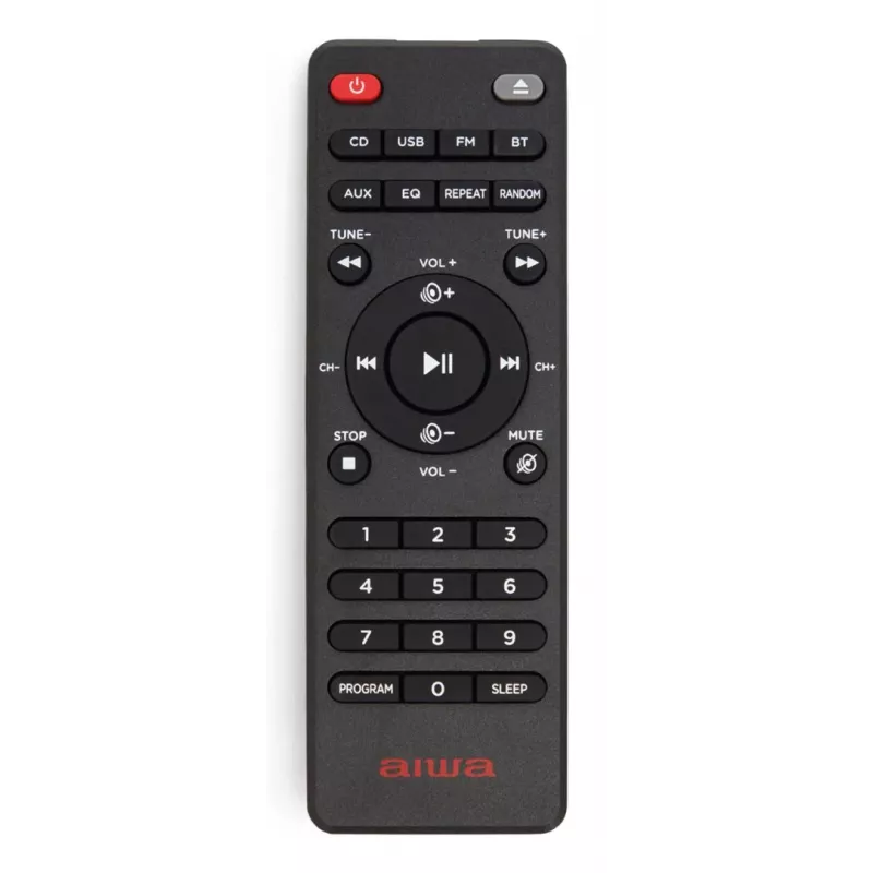 Namų garso mikro sistema Aiwa MSBTU-550 — 50 W RMS, Bluetooth 10 m, FM, LED ekranas, RCA, juoda