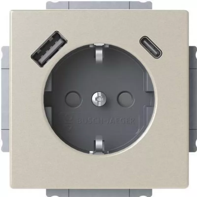 Busch-Jaeger SCHUKO kištukinis lizdas USB-A+C 20 EUCB2USBAC-866 (2CKA002011A6314)