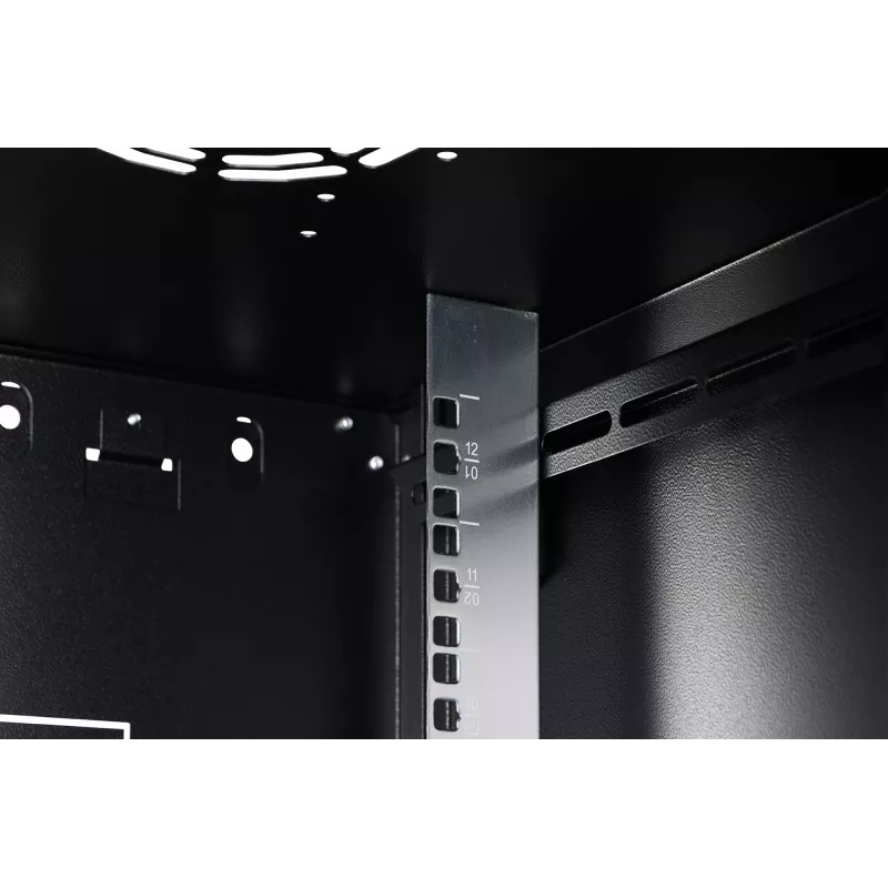 Prie sienos montuojama tinklo spinta DIGITUS Dynamic-N DN-37111 — 12U, 600x600 mm, IP20, raktinis užraktas