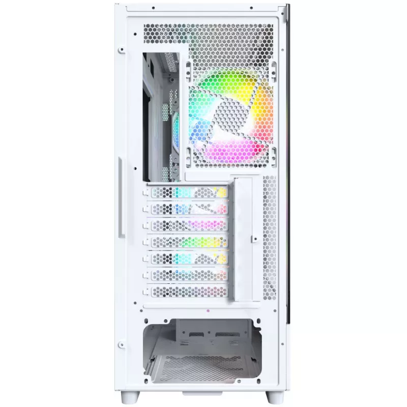 PC korpusas Montech X5 Midi Tower baltas ATX 3x140 mm ventiliatoriai