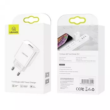 Įkroviklis usams T18 vienas USB 2,1A tik galvutė