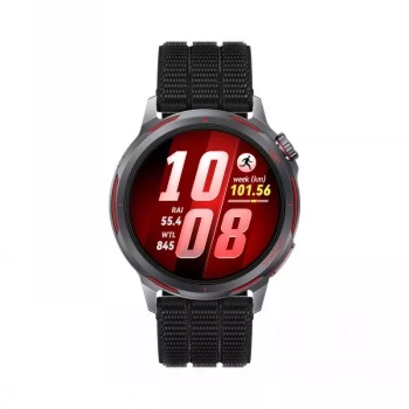 Išmanusis laikrodis HUAWEI GT Runner 2 — 1,32 colio (3,35 cm) AMOLED 466×466, titano korpusas, GPS, fluoroelastomerinis juodas dirželis