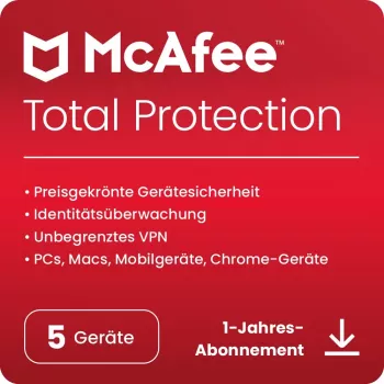 McAfee Total Protection - 5 įrenginiai, 1 metai - ESD-DownloadESD
