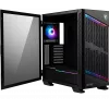 MSI MPG VELOX 100P AIRFLOW vidutinio bokšto žaidimų kompiuterio korpusas “Juodas, 3x 120 mm ventiliatorius + 1x 120 mm ARGB ventiliatorius, ARGB šviesos juosta, USB Type-C, 1x grūdintas stiklas, centras, E-ATX, ATX, mATX, mini-ITX”