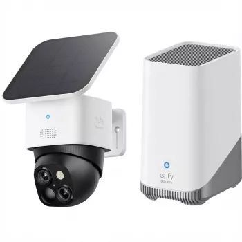 Belaidžio vaizdo stebėjimo kamerų rinkinys Eufy eufyCam E41: 2 kameros, HomeBase 3, 3W saulės baterija (ES)