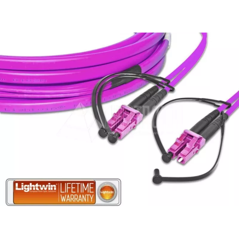 Lightwin LC-LC OM4 0,5 m šviesolaidinis kabelis 0,5 m violetinis (LDP-50 LC-LC 0.5 OM4 FD)