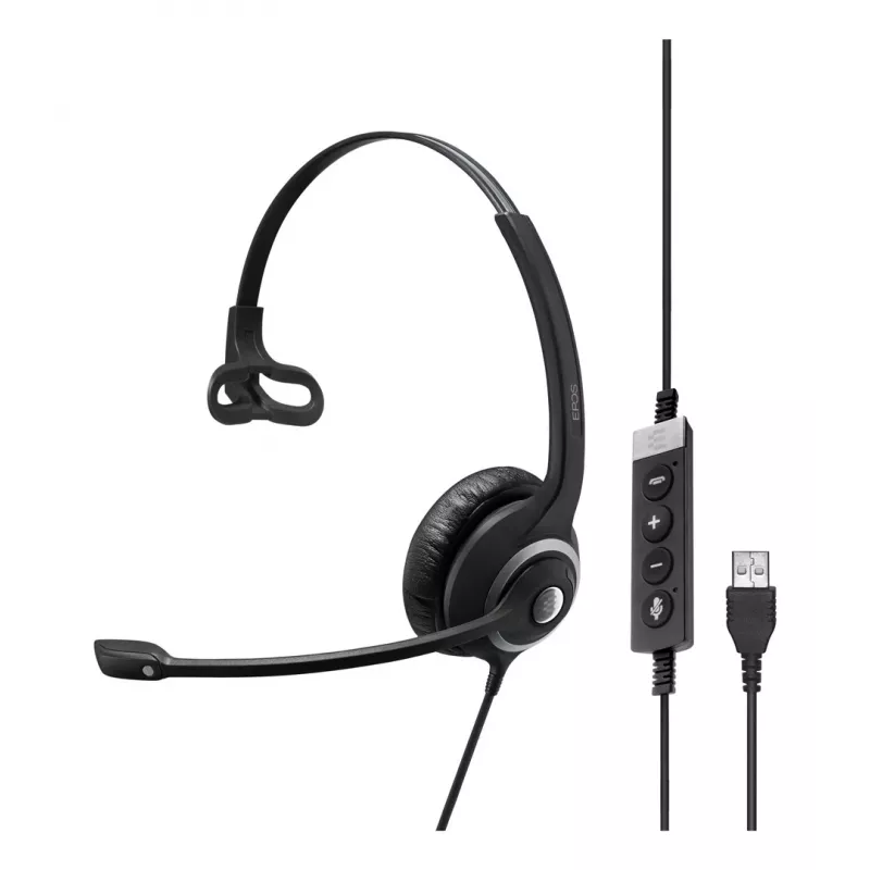 EPOS IMPACT SC 230 USB MS II Mono USB-A ausinės su linijiniu skambučių valdymu, Microsoft sertifikuota (1000578)