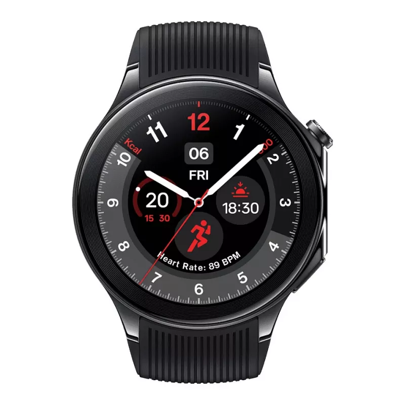OnePlus Watch 2 - 46 mm - išmanusis laikrodis su dirželiu - Fluoroelastomeras - Riešo dydis: 140-210 mm - Ekranas 3,63 cm (1,43)