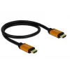 DeLOCK - HDMI kabelis - HDMI (M) į HDMI (M) - 50 cm - triguba izoliacija - juoda, auksinė - 8K palaikymas