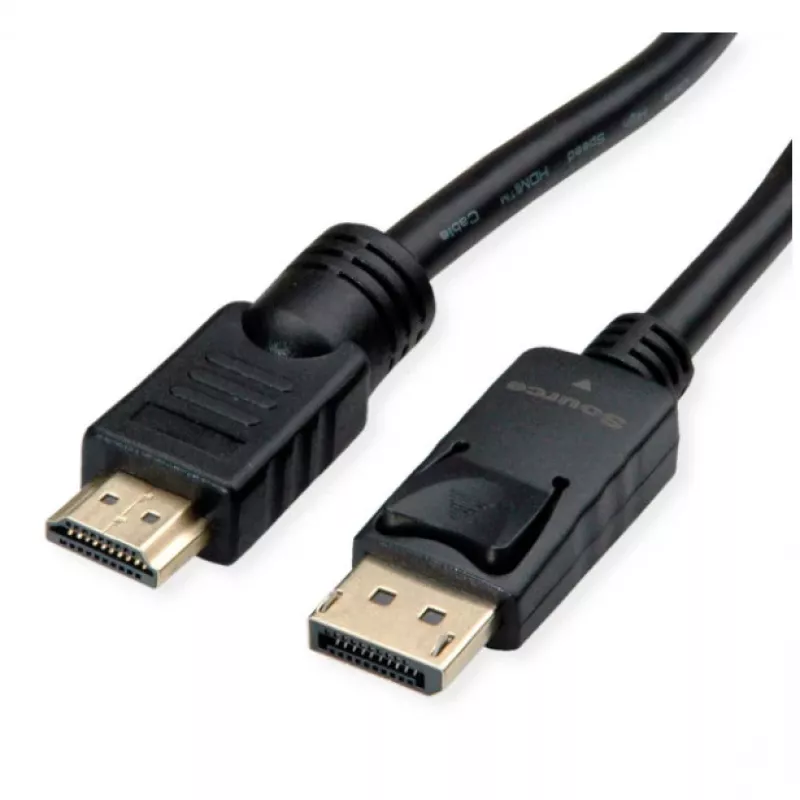 Vaizdo kabelio adapteris ROLINE 11.04.5776 7,5 m HDMI A tipo DisplayPort juodas