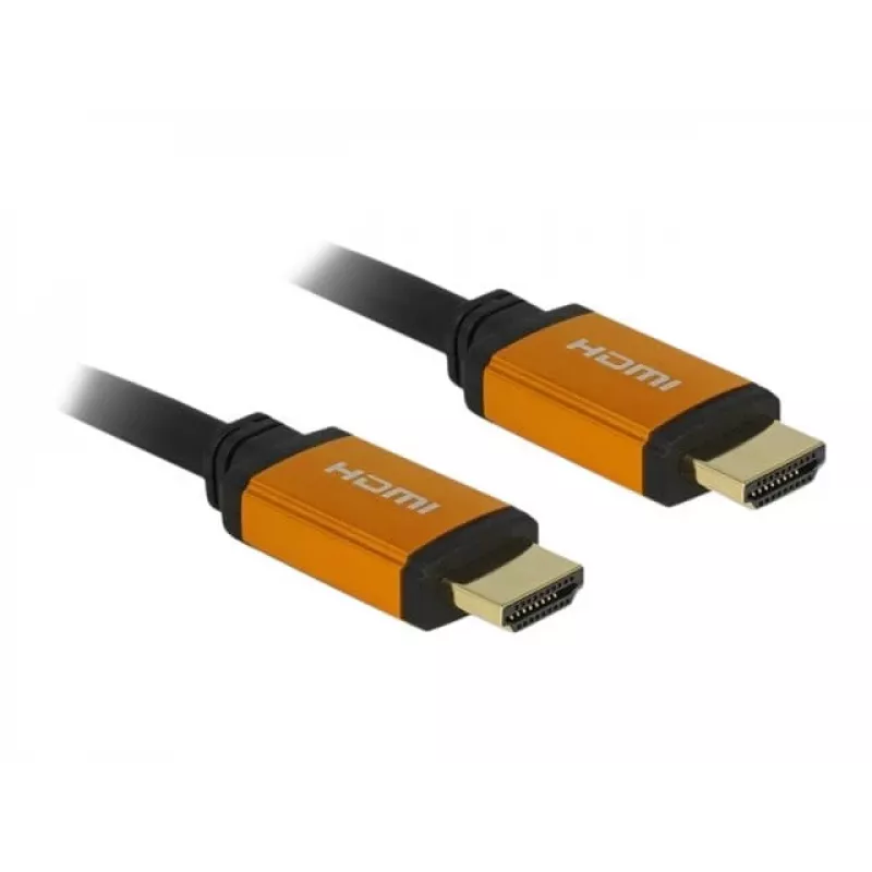 DeLOCK - HDMI kabelis - HDMI (M) į HDMI (M) - 50 cm - triguba izoliacija - juoda, auksinė - 8K palaikymas