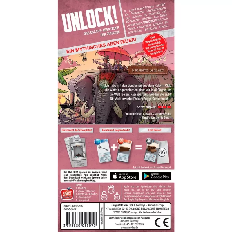 Unlock In 80 Minuten um the world, kortų žaidimas