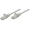 Intellinet tinklo komutacinis kabelis, Cat6, 1 m, pilkas, CCA, U/UTP, PVC, RJ45, auksu dengti kontaktai, su apsauga nuo užkabinimo, su antgaliais, viso gyvenimo garantija