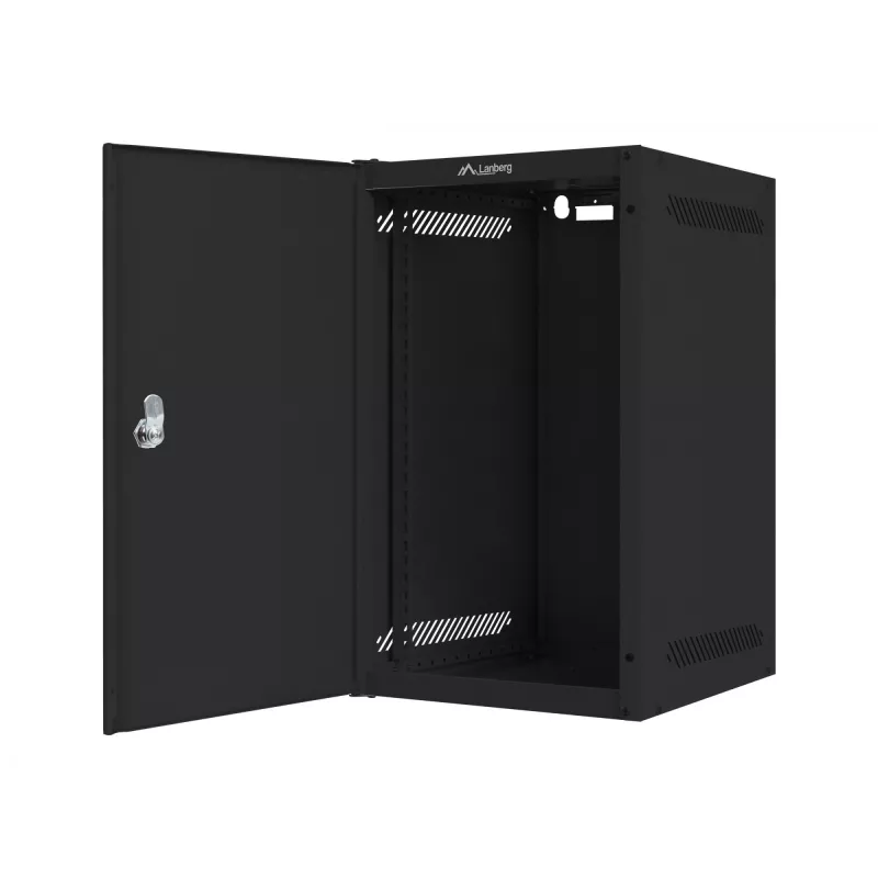 Prie sienos tvirtinamas tinklo stovas LANBERG WF10-2309-00B — 9U, 280×469×310 mm, IP20, juodas