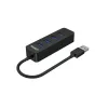 UNITEK uHUB Q4 USB 3.2 Gen 1 (3.1 Gen 1) Type-A 5000 Mbit/s juoda