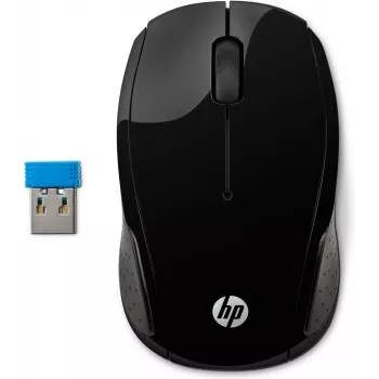 HP Wireless pelė 200, abiem rankoms tinkama, optinė, RF belaidė, 1000 DPI, juoda