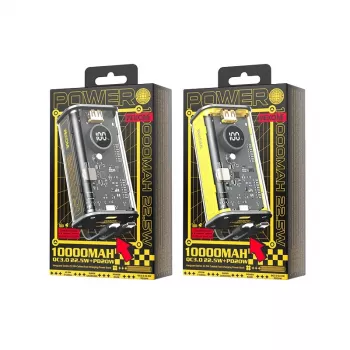 Išorinė baterija WK-WP-345_Juoda, 1000 mAh greitas įkrovimas