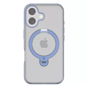 Apsauginis telefono dėklas Torras Ostand Spin, skirtas iPhone 16 — mėlynas, plonas profilis, suderinamas su belaidžiu įkrovimu