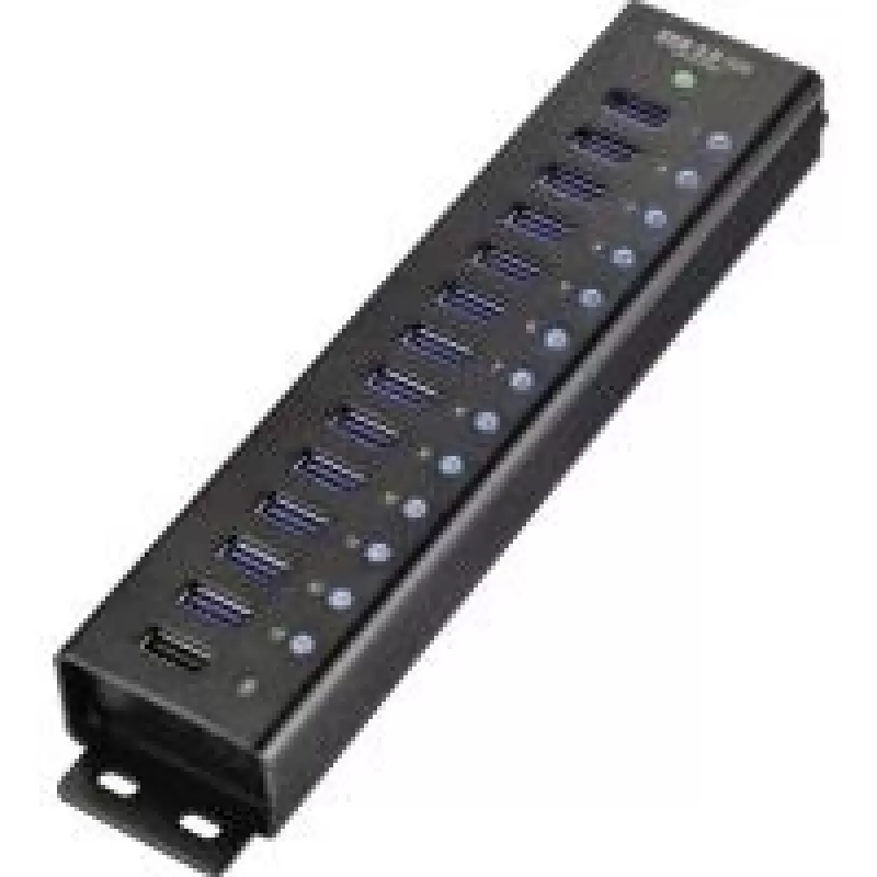USB šakotuvas Renkforce 13+1 prievadų modelis 1299048, aliuminis korpusas, tvirtinamas prie sienos