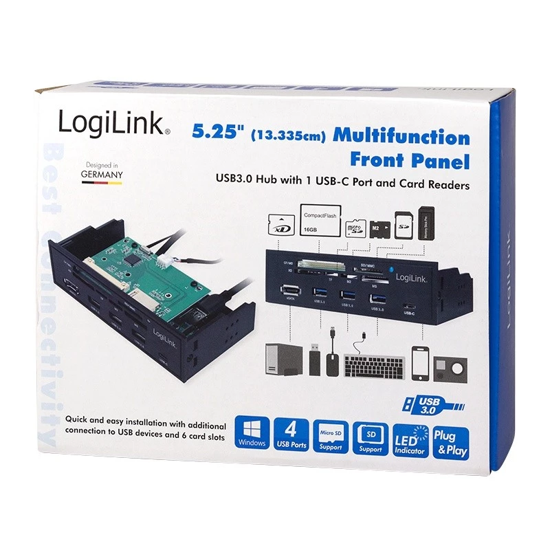 Kortelių skaitytuvas LogiLink UA0341 SATA vidinis juodas