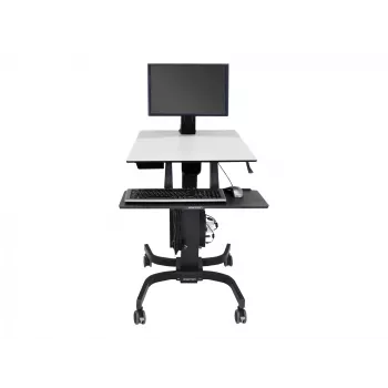 Ergotron WorkFit-C - Vienvietė sėdėjimo-stovėjimo darbo stotis - Multimedijos vežimėlis - Juoda - Pilka - 7,3 kg - 61 cm (24 col.) - 75 x 75, 100 x 100 mm - 360°