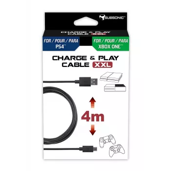 USB laidas Subsonic SA5355 4 m USB 2.0 A į Micro-USB A, juodas