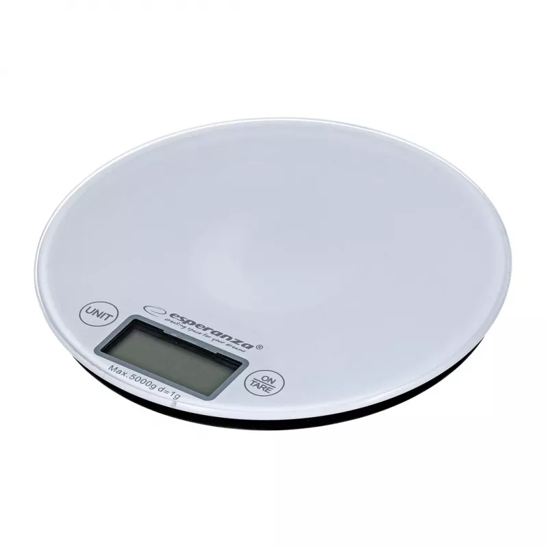 Elektroninės virtuvės svarstyklės ESPERANZA EKS003W, 5 kg talpa, 1 g tikslumas, grūdintas stiklas, jutiklinis valdymas