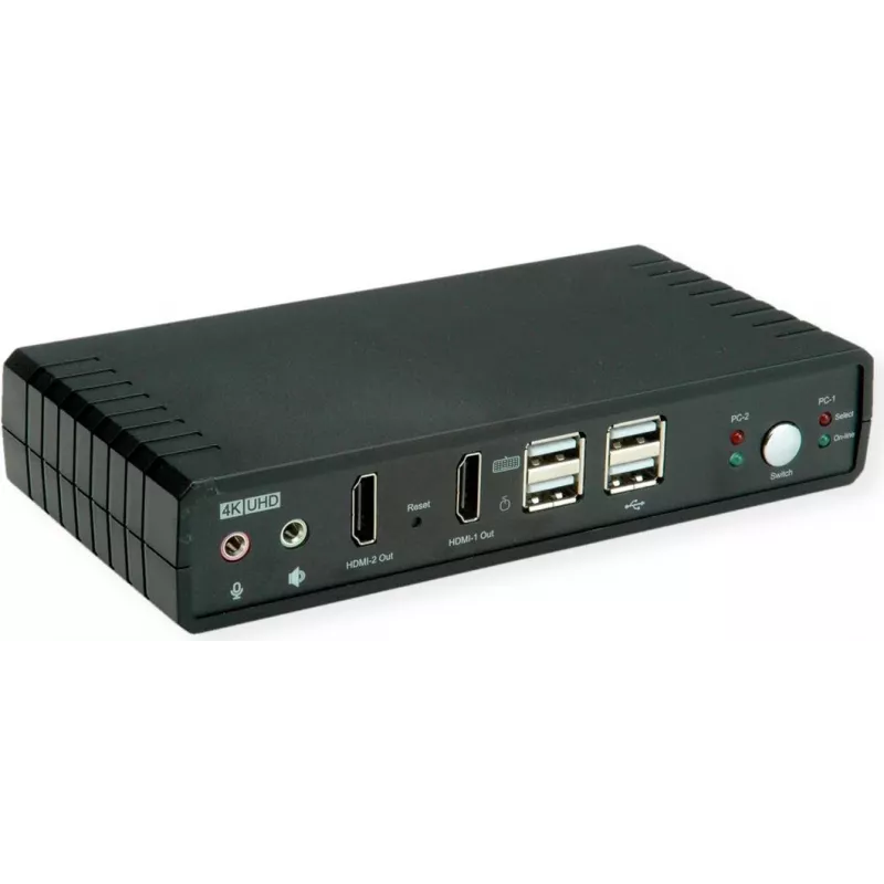ROLINE KVM Switch Dual Head 1U-2PCs HDMI 4K60 - KVM jungiklis (14.01.3047)