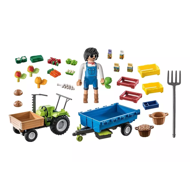 Playmobil kombainas traktorius su priekaba - Žaidimas vaidmenimis ir vaizduotei 6–9 metų vaikams - Fat Brain Toys