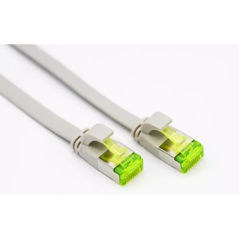 Helos - komutacinis kabelis - RJ-45 (M) to RJ-45 (M) - 30 cm - U/FTP - CAT 6a - Flat - Pilka