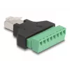 DeLOCK adapteris RJ45 kištukas > gnybtų blokas 8 kontaktų 2 dalių 3,81 mm