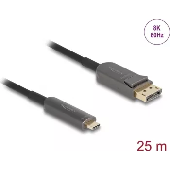 Aktyvus optinis kabelis DELOCK USB-C į DisplayPort 25,00 m (modelis 81608)