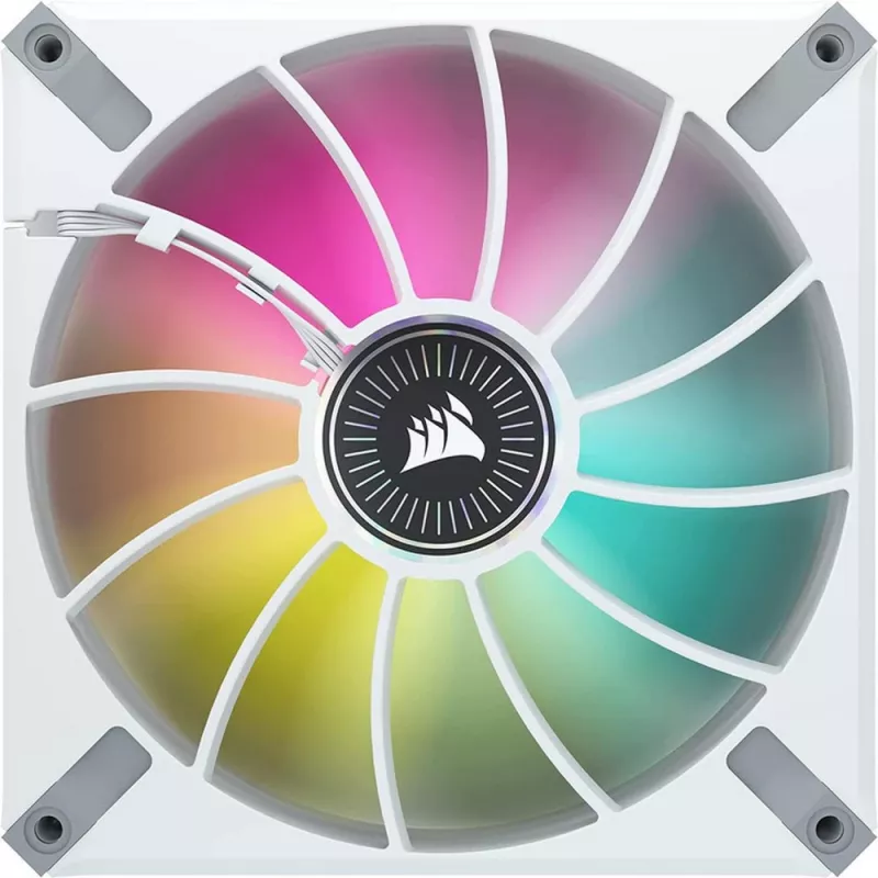 CORSAIR iCUE ML140 RGB ELITE 140 mm ARGB PWM ventiliatorių rinkinys – baltas, 2 vnt.
