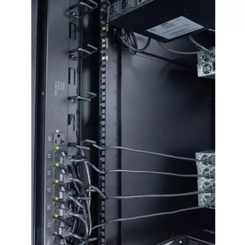APC NetShelter kabelių valdymas, vertikalus kabelių tvarkyklė, kabelių žiedai, 8 vnt. rinkinys, juoda, 55 mm x 766 mm x 85 mm