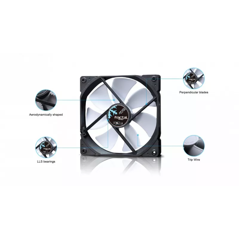 Fractal Design Dynamic X2 14 cm Juoda White ventiliatorius