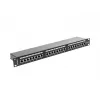 Pataisų skydelis 1U LANBERG PPS5-1024-B — 24 prievadų RJ-45 Cat5, metalinis, juodas, montavimas į stovą