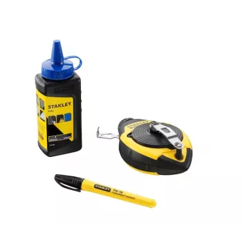Kreidos linijos rinkinys STANLEY FATMAX 30 m, plastikinis korpusas, juoda/geltona (0-47-681)