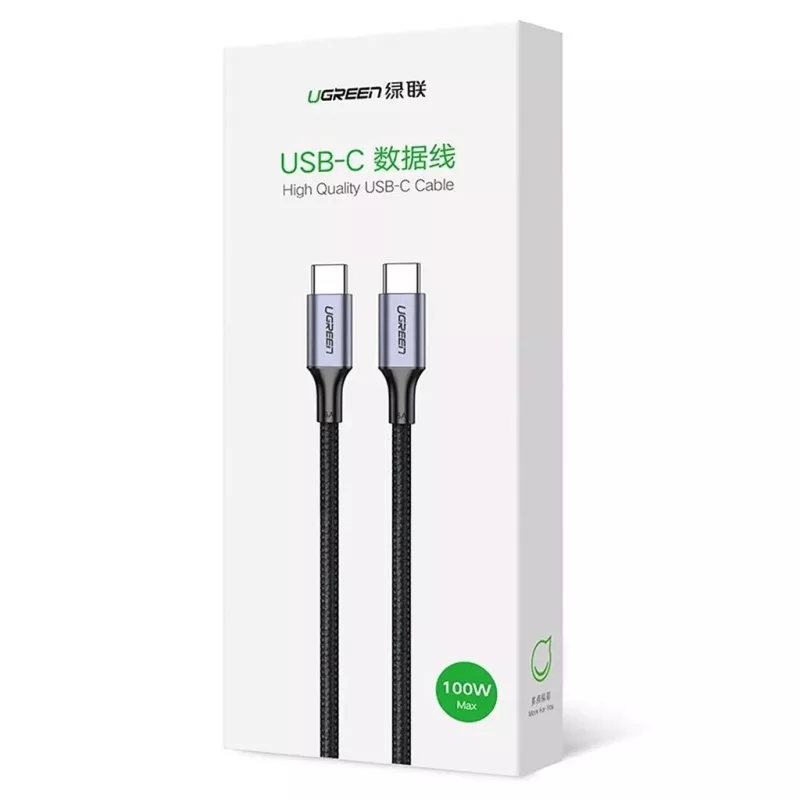 USB-C į USB-C kabelis UGREEN 90120B — 3 m, 5 A, PD, 20 V, 480 Mbps, juodas