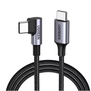 Ugreen USB-C (tiesus) / USB-C (kampuotas) PD QC 60W 3A 0,5m US255 (pilka)
