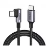 Ugreen USB-C (tiesus) / USB-C (kampuotas) PD QC 60W 3A 0,5m US255 (pilka)