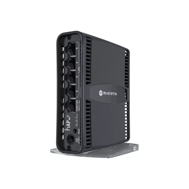 Mikrotik hAP ax2 belaidis maršrutizatorius Gigabit Ethernet dviejų juostų (2,4 GHz / 5 GHz) juodas