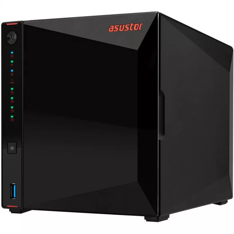 ASUSTOR Nimbustor 4 AS5304T - NAS serveris - 4 lizdai - SATA 6Gb/s - RAID 0, 1, 5, 6, 10, JBOD - RAM 4GB - 2,5 Gigabit Ethernet - iSCSI palaikymas (90-AS5304T00-MD30)