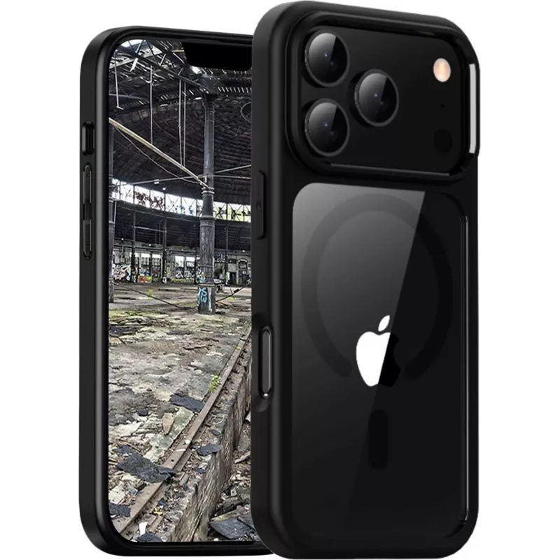 Telefono dėklas jt berlin BackCase JT Berlin Pankow Hybrid MagSafe skirtas Apple iPhone 17 Pro Max juodas permatomas