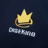 Caseking džemperis su gobtuvu ir užtrauktuku, tamsiai mėlynas, S dydis